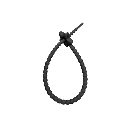 Wiederverwendbare Kabelbinder aus Silikon, Kabelbinder Multicolor 22cm 10er Packung(Black) von HIFRQVVC