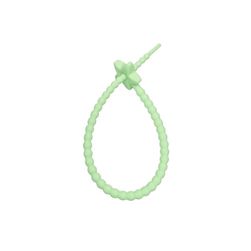 Wiederverwendbare Kabelbinder aus Silikon, Kabelbinder Multicolor 22cm 10er Packung(Green) von HIFRQVVC
