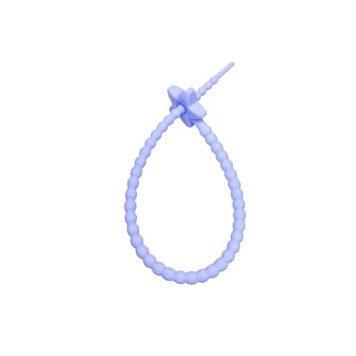 Wiederverwendbare Kabelbinder aus Silikon, Kabelbinder Multicolor 22cm 10er Packung(Light Purple) von HIFRQVVC