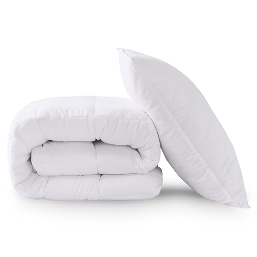 HIG Bettdecke 135x200cm Set mit Kissen – Ganzjahresdecke mit 250GSM Mikrofaserfüllung, Kopfkissen 80x80cm – Oeko Tex Zertifiziert - Kuschelweich Waschbar für Schlafzimmer Gästezimmer Ferienwohnung HIG Bettdecke 135x200cm Set mit Kissen – Ganzjahresdecke mit 250GSM Mikrofaserfüllung, Kopfkissen 80x80cm – Oeko Tex Zertifiziert - Kuschelweich Waschbar für Schlafzimmer Gästezimmer Ferienwohnung von HIG