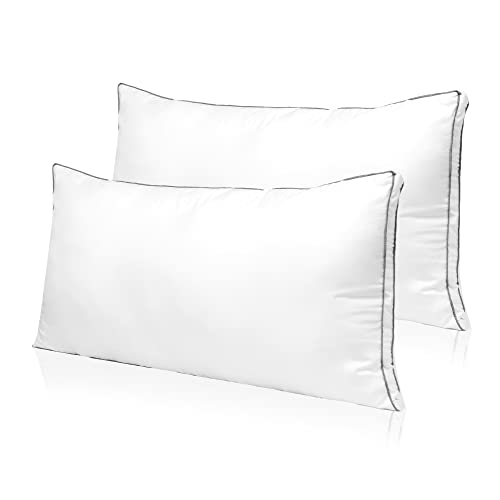 HIGH LIVING Set mit 2 Schlafkissen, Flauschige Premium-Mikrofaser-Füllung, Hotel-Schlafkissen, Polyester, Schlafzimmer, waschbar, atmungsaktiv, stützend, Nackenkissen (40 x 80 cm, 2) von HIGH LIVING