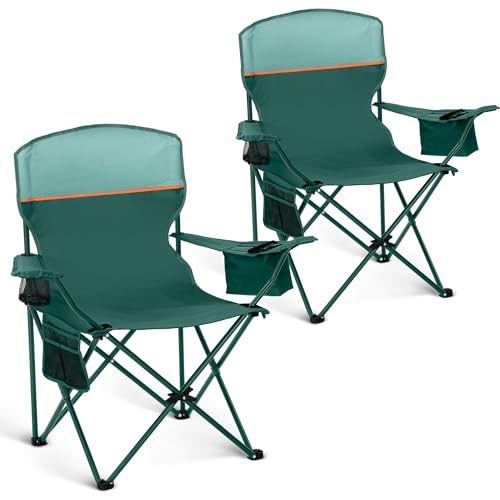 HIGH POINT SPORTS 2er Set Klappstuhl Campingstuhl Faltstuhl Komfortable Anglerstuhl mit Getränkehalter & Kühlfach, bis 120Kg Belastbar, Anglersessel klappbar Gartenstuhl Faltstuhl Relaxsessel, Grün HIGH POINT SPORTS 2er Set Klappstuhl Campingstuhl Faltstuhl Komfortable Anglerstuhl mit Getränkehalter & Kühlfach, bis 120Kg Belastbar, Anglersessel klappbar Gartenstuhl Faltstuhl Relaxsessel, Grün von HIGH POINT SPORTS