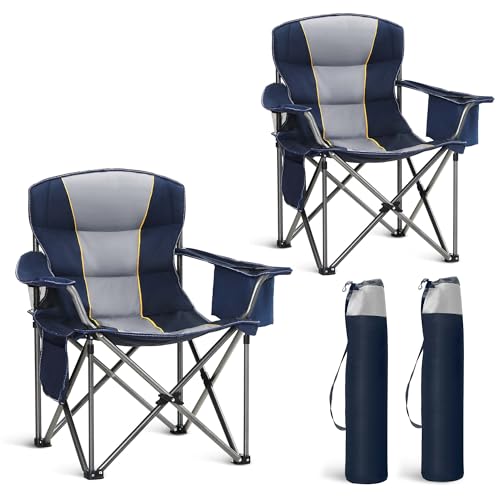 HIGH POINT SPORTS Campingstuhl Faltbar 2er Set 200kg Klappstuhl Gepolstert mit Getränkehaltern Faltbarer Angelstuhl XXL mit Armlehnen Outdoorstuhl Blau HIGH POINT SPORTS Campingstuhl Faltbar 2er Set 200kg Klappstuhl Gepolstert mit Getränkehaltern Faltbarer Angelstuhl XXL mit Armlehnen Outdoorstuhl Blau von HIGH POINT SPORTS