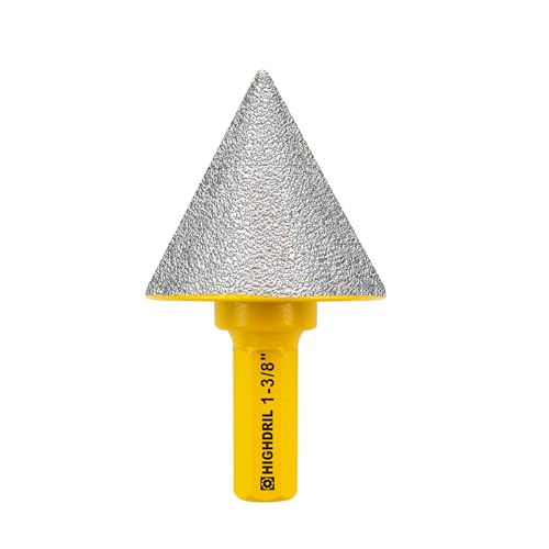 Diamant Fingerfräser - HIGHDRIL 35mm Diamant Fasenfräser zum Vergrößern und Beschneiden bestehender Löcher in Porzellan, Keramik, Marmor, Granit mit Sechskantschaft von HIGHDRIL