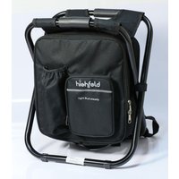 Camping Stuhl Hocker mit Rucksack black Kühltasche von HIGHFELD