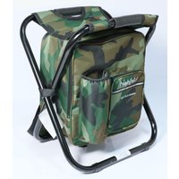 Camping Stuhl Hocker mit Rucksack camouflage Kühltasche von HIGHFELD