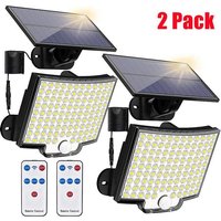 Solarlampen 106LED 4 Modi IP65 5M Bewegungssensor - 2 Pack Solarlampen 106LED 4 Modi IP65 5M Bewegungssensor - 2 Pack von HIGHSAM