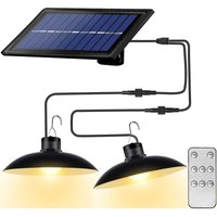 Solarlampen kronleuchter mit wasserdichter Fernbedienung 2 Köpfe Kabel 3 m - Warm light von HIGHSAM