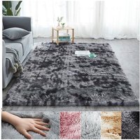 Highsam - Teppiche zotteliges Plüsch drinnen - 160x160CM Dunkelgrau von HIGHSAM