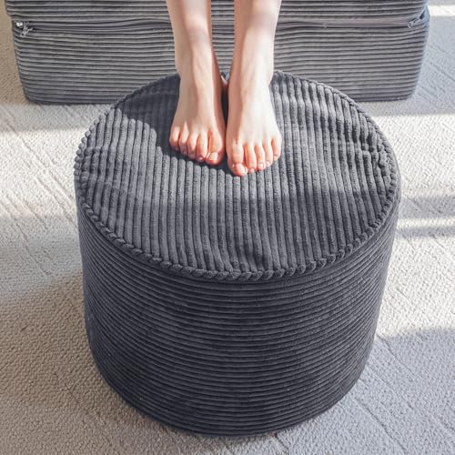 HIGOGOGO Runder gefüllter Pouf Ottomane, Cord-Poufs mit hochdichter Schaumstofffüllung, pelziger und flauschiger Pouf Fußhocker Aufbewahrung, Ottomane, 17,7 x 13,8 cm Boden-Poufs Fußstütze für HIGOGOGO Runder gefüllter Pouf Ottomane, Cord-Poufs mit hochdichter Schaumstofffüllung, pelziger und flauschiger Pouf Fußhocker Aufbewahrung, Ottomane, 17,7 x 13,8 cm Boden-Poufs Fußstütze für von HIGOGOGO