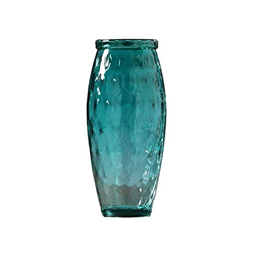 HIHELO Blumenvase Blaue transparente Glasvase Home Couchtisch Office Desktop Restaurant Dekoration Vase Einfache Moderne Vase 7.87/11,02 Zoll Vasen für Tafelaufsätze (Size : B) von HIHELO