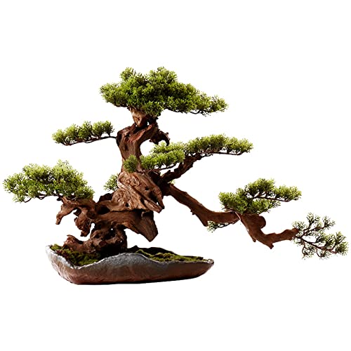 Künstlicher Bonsai-Baum Künstliche Bonsai-Welcome-Kiefer mit Keramiktöpfen, Simulation, Topfpflanze, DIY, dekorativer Bonsai, Schreibtisch-Display, gefälschte Baum-Topf-Ornamente for das Heimbüro Desk von HIHELO