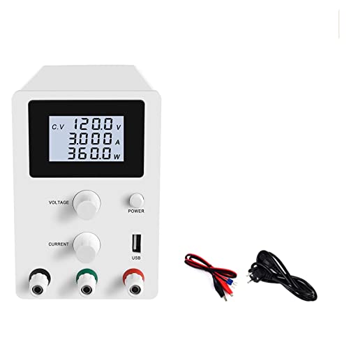 DC-Netzteil Labor Wartungswerkbank 30V 10A Spannung Stromregler 60V 5A Stabilisator Schaltleistung Für Videoüberwachung, Radio(120V 3A White) von HIHUPTRW