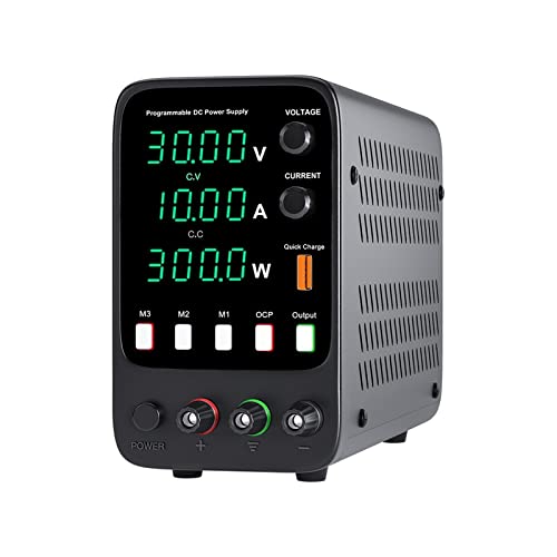 Einstellbares DC-Netzteil 30 V 10 A Laborprogrammierbare Speicherfunktion Bankstromquelle Spannungsreglerschalter 60 V 5 A Für Videoüberwachung, Radio(60V 5A) von HIHUPTRW