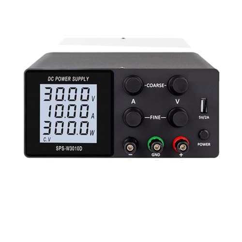 Einstellbares DC Netzteil 30V 10A Labor LCD 60V 5A Spannungsregler Stabilisator Schaltbank Quelle USB Neu Für Videoüberwachung, Radio(30V 10A Black) von HIHUPTRW