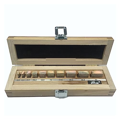 Einstellblöcke, 2,5–25 mm Güteklasse 0, Mikrometer-Inspektion, Blocklehre, Stahl-Messblöcke-Set, Blocklehre, 10 Stück/Karton Holzbearbeitungswerkzeuge(1 grade) von HIHUPTRW