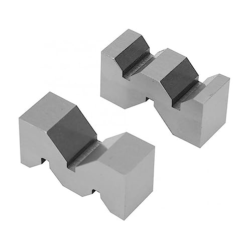 Einstellblöcke, 2 Stück hochpräziser Karbonstahl M Typ V-Block 50 mm for Plattform-Messwerkzeug, Messwinkelblock, Lineal, Präzisionsmaschinist Holzbearbeitungswerkzeuge(75mm) von HIHUPTRW