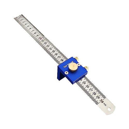Einstellblöcke, 30 cm/12 Zoll Anreißlineal, verstellbare 90-Grad-Zeichnungsmarkierungslehre, Positionierungsblock-Lineal-Locator for Schreiner-Anreißer Holzbearbeitungswerkzeuge(Blue) von HIHUPTRW