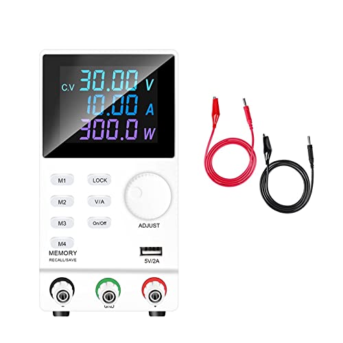 Laborprogrammierbares DC-Netzteil Labor einstellbar 30V 10A 5A 60V 120V 3A 300V 1A Spannung Stromregler Quelle USB Für Videoüberwachung, Radio(SPPS3010D White) von HIHUPTRW