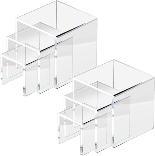HIIMIEI Acryl Display Risers: 2 Set 6 Stück Acryl Display Ständer - Klare Riser Display Regal Halter für Pop Figuren Cupcake Schmuck Sammlerstücke 3"x4"x5" HIIMIEI Acryl Display Risers: 2 Set 6 Stück Acryl Display Ständer - Klare Riser Display Regal Halter für Pop Figuren Cupcake Schmuck Sammlerstücke 3"x4"x5" von HIIMIEI