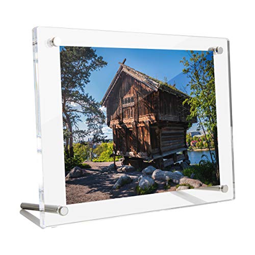 HIIMIEI Bilderrahmen 10x15 cm Acryl klare freistehende doppelseitige magnetische Deskto Fotorahmen für Familienfotos Hochzeitsfotos und Babyfotos von HIIMIEI