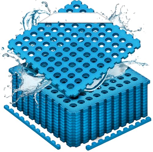 Meisterhome ® Pool Unterlegmatte Poolmatte 72 Stück – 11.52 m² - Bodenschutz Matte für den Pool/Planschbecken - Bodenfolie Bodenmatte Poolunterlage Bodenschutz blau von HIKEMEISTER EST.1962