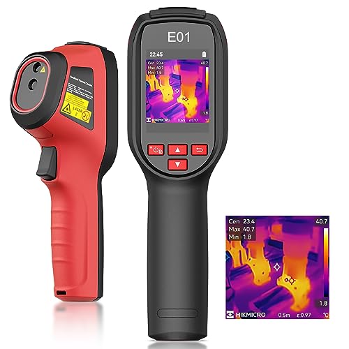 HIKMICRO E01 Wärmebildkamera SuperIR 240 x 240 IR-Auflösung Handheld Infrared Camera Thermal Imaging 20Hz Bildwiederholrate, Kompakte handheld Thermokamera mit Laserpointer, -20°C bis 400°C von HIKMICRO