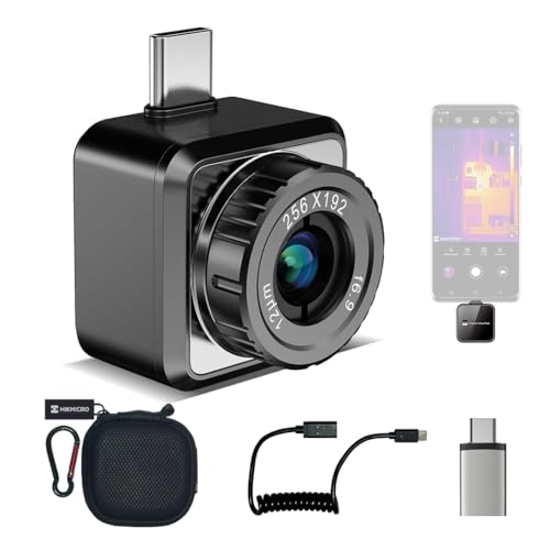 HIKMICRO Mini2Plus Wärmebildkamera Android, 256 x 192 IR-Auflösung, 25 Hz Bildfrequenz, Manueller Fokussierung, Infrarot-Thermokamera 49.152 Pixel, -20°C bis 350°C, USB-C, (nicht IOS kompatibel) von HIKMICRO