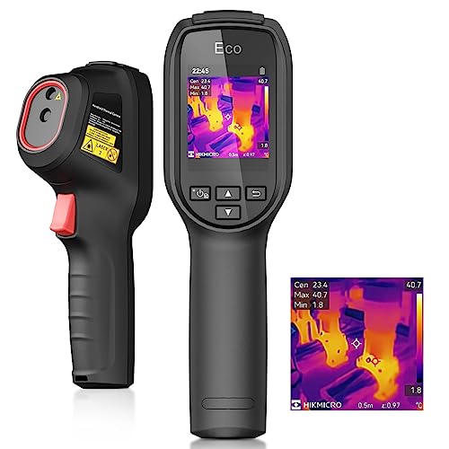 HIKMICRO Wärmebildkamera SuperIR 240 x 240 IR-Auflösung/9.216 Pixel 25 Hz Bildwiederholrate, -20°C bis 550°C Infrarot-Thermometer, ECO Kompakte handheld Thermokamera mit Laserpointer von HIKMICRO