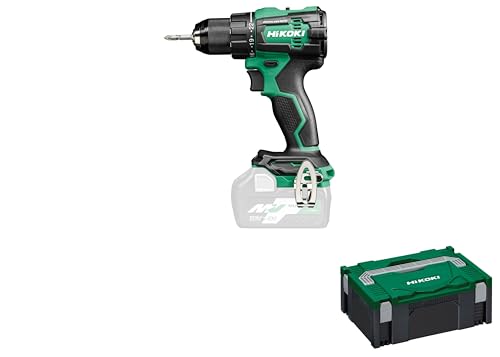 HiKOKI Akku-Bohrschrauber - 18 V, 70 Nm Drehmoment, 13 mm Metall Schnellspannbohrfutter, 22 Drehmomentstufen - Bürstenlos, LED-Licht, RFC-Sicherheitsfunktion - Inkl. Koffer - Ohne Akku & Ladegerät von HIKOKI
