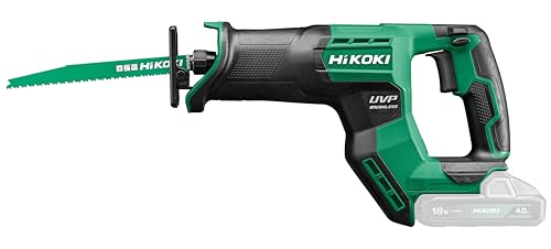 HIKOKI Akku Säbelsäge CR18DMA (18V, Sägehub: 29 mm, Leerlaufvibration: 8,7 m/sec², Sägen in Holz Ø: 300 mm, Sägen in Rohr Ø: 130 mm, Sägen in Stahl Ø:19 mm,) OHNE Akku, Ladegerät und Transportkoffer. von HIKOKI