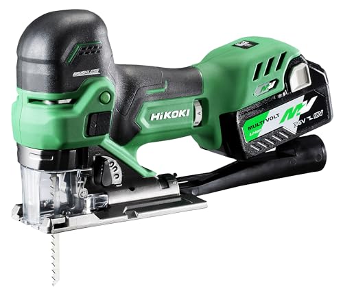 HIKOKI Akku-Stichsäge (Stabgriff) CJ36DB (36V, 2x2,5 Li-ion Akku, Brushless Motor, Gehrungsschnitte R/L: 45 °, Sägehub: 26 mm, Leerlaufhubzahl: 800-3500 min-1, Lieferumfang komplett im HSC II Koffer. von HIKOKI