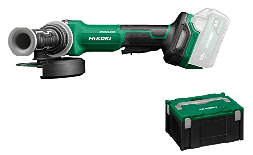 HIKOKI Akku Winkelschleifer G1813DFW2Z (Basic) (18V, 8000 min-1/min Drehzahl, Scheiben-ø: 125mm, Brushless, mit AT Modus, Spindelarrietierung, im HSC III (OHNE Akku und Ladegerät) von HIKOKI