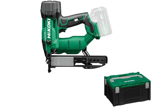 HiKOKI Akku-Klammergerät - 18 V, 13-40 mm, Li-Ion, LED-Licht, werkzeuglose Tiefeneinstellung, Luftfederantrieb, Brushless Motor, Umschaltbare Auslösung - Inkl. Aufbewahrungskoffer von HIKOKI