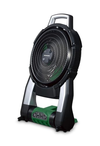 HiKOKI Akku Ventilator UF18DSALL0Z - 18 V - Akku- und Netzventilator leise, Hybridfunktion, Timer, Schwenkfunktion, 2 Lüftungsmodi, tragbar - Ideal für Werkstätten und Baustellen von HIKOKI