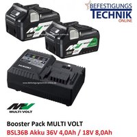 Hikoki Hitachi Booster Pack Multi Volt UC18YSL3WFZ 2 Akkus BSL36B 36V/4,0Ah Ladegerät UC18YSL3-EN13911 von HIKOKI