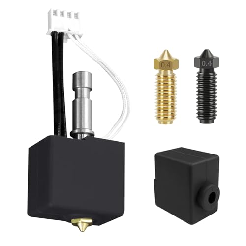 HIKUDIY 0,4 mm Kobra S1/Kobra S1 Combo Hotend, Extruder-Druckkopf mit 0,4 mm Düse aus gehärtetem Stahl, 0,4 mm Messingdüse und Silikonsocke für Anycubic Kobra S1/Kobra S1 Combo 3D-Drucker von HIKUDIY