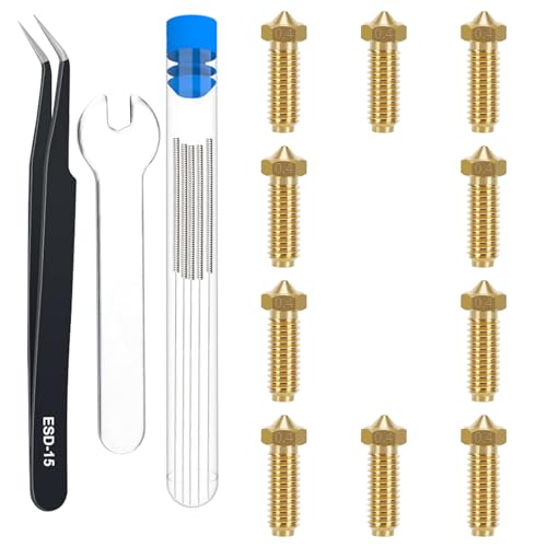 HIKUDIY 10PCS 0.4mm Messing Vulkandüsen für Anycubic Kobra 2/2 Neo/2 Pro/2 Plus/2 Max 3D Drucker von HIKUDIY