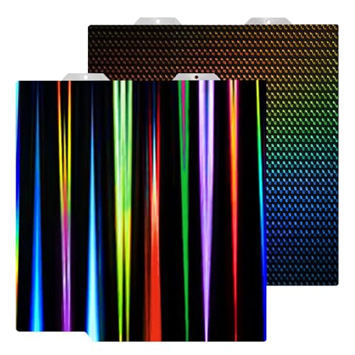 HIKUDIY 184x184mm H1H Bauplatte für Bambu Lab A1 Mini, Doppelseitiges Druckbett Lichtstrahl+Phantomfeder Stahlblech Platte Flexible Platte für Bambu Labs 3D Drucker von HIKUDIY