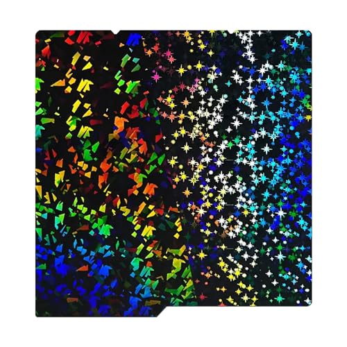 HIKUDIY 264X276mm PEF+PEY Bauplatte für Kobra S1, Regenbogen Konfetti PEF+Galaxy PEY Plattform Federstahl Flexible Plattform Beheiztes Bett für Anycubic Kobra S1 Combo 3D Drucker von HIKUDIY