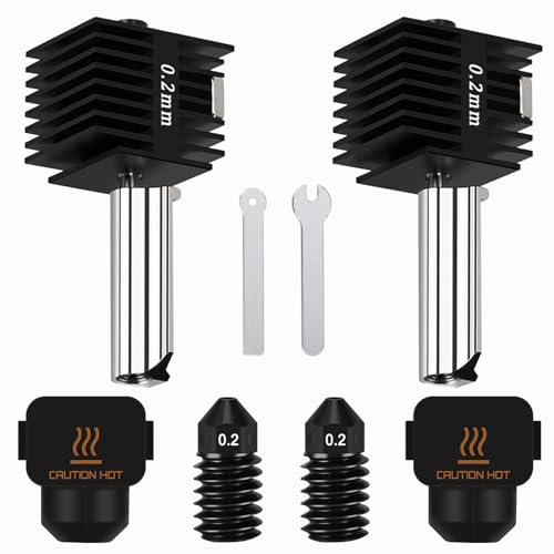 HIKUDIY 2PCS 0.2mm Hotend Kit für Bambu Lab A1/A1 Mini, 3D Drucker Teile Ersatzdruckkopf für Bambu Lab A1/A1 Mini 3D Drucker von HIKUDIY