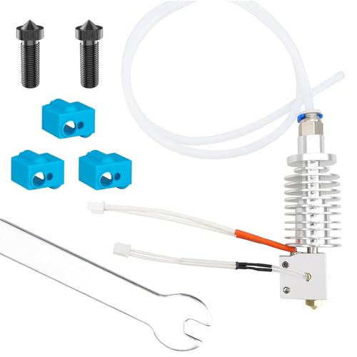 HIKUDIY V5 J-Head Hotend Kit für Anycubic Vyper/Kobra Plus/Kobra Max, 3D Drucker Ersatzteilset für Druckkopf mit 2PCS Silikonsocken, 2PCS 0.4mm Düsen, 1PCS 7mm Gabelschlüssel von HIKUDIY