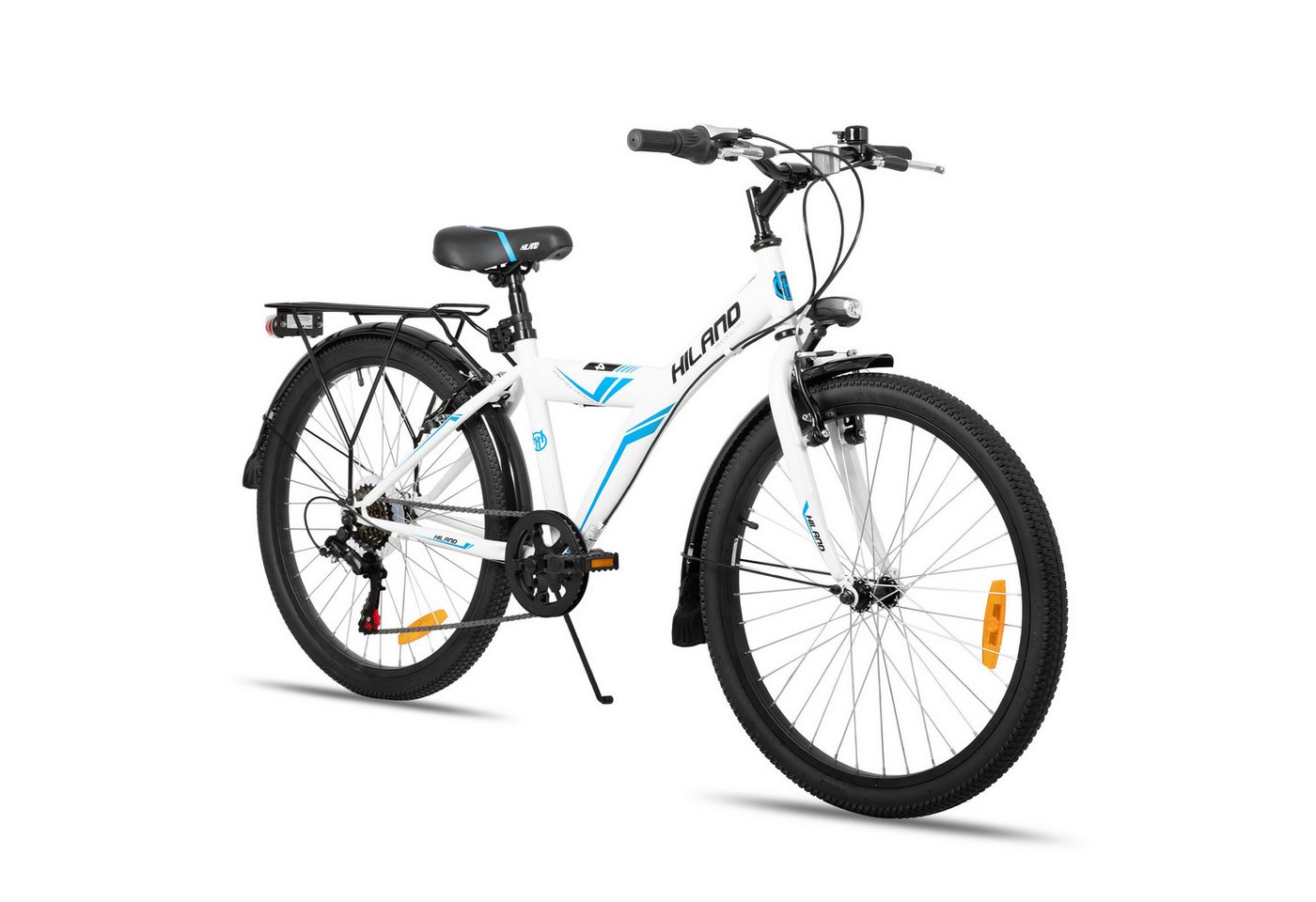 HILAND Kinderfahrrad Sentry+ 20 24 Zoll Mountainbike, MTB für Kinder Jungen Mädchen, mit 6 Gang Schaltung, Gepäckträger, Kotflügel, Fahrradklingel,V Bremse von HILAND