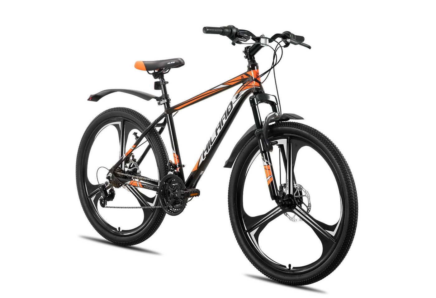 HILAND Mountainbike 26 Zoll Mountainbike für Erwachsene für Männer, Frauen, Studenten, 3-Speichen-Räder, 18-Gang, mit Schutzblechen, Doppelscheibenbremsen HILAND Mountainbike 26 Zoll Mountainbike für Erwachsene für Männer, Frauen, Studenten, 3-Speichen-Räder, 18-Gang, mit Schutzblechen, Doppelscheibenbremsen von HILAND