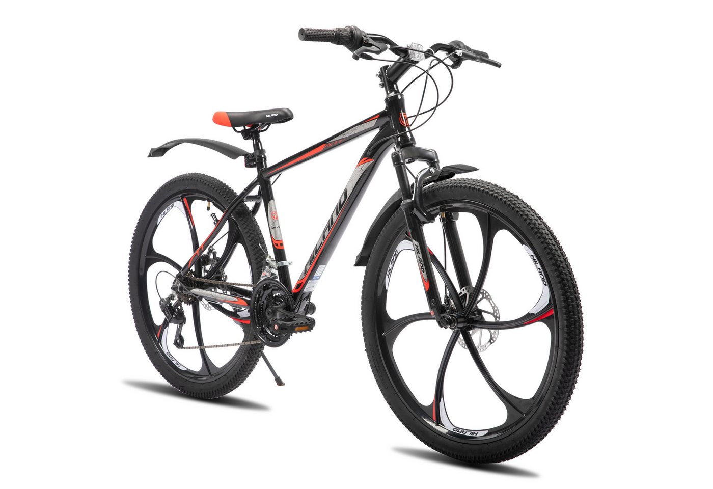 HILAND Mountainbike 26 Zoll Mountainbikes für Damen und Herren,Offroad- und Pendlerräder, 6-Speichen-Räder, 18-Gang, mit Schutzblechen, Doppelscheibenbremsen HILAND Mountainbike 26 Zoll Mountainbikes für Damen und Herren,Offroad- und Pendlerräder, 6-Speichen-Räder, 18-Gang, mit Schutzblechen, Doppelscheibenbremsen von HILAND