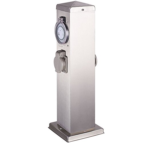 Hilight 103202 Steckdosensäule mit Timer und 2-Fach Steckdosen Edelstahl Garten Strom Verteiler Veranda Harms Hilight 103202 Steckdosensäule mit Timer und 2-Fach Steckdosen Edelstahl Garten Strom Verteiler Veranda Harms von HILIGHT