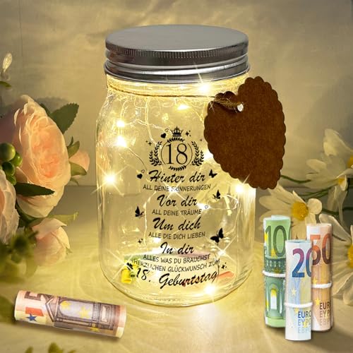 HILKKET LED Flaschenlicht Geldgeschenke Geburtstag 18, LED Flaschenlicht mit Spruch, 18 Geburtstag Frau Mann Geschenk Geldgeschenke, Beleuchtete Flasche Geburtsta, Geburtstag Geldgeschenke HILKKET LED Flaschenlicht Geldgeschenke Geburtstag 18, LED Flaschenlicht mit Spruch, 18 Geburtstag Frau Mann Geschenk Geldgeschenke, Beleuchtete Flasche Geburtsta, Geburtstag Geldgeschenke von HILKKET
