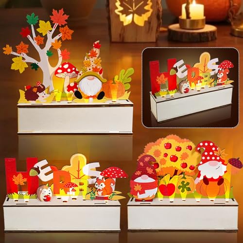 Herbst Dekoration 3pcs, Holz Herbst Dekoschriftzug, Herbstdeko Igel Deko, Tischdekoration Herbst Holz Sockel mit Igel Blätter Eichhörnchen Tisch Ornamen für Herbstgeschenke Herbst Party Herbst Dekoration 3pcs, Holz Herbst Dekoschriftzug, Herbstdeko Igel Deko, Tischdekoration Herbst Holz Sockel mit Igel Blätter Eichhörnchen Tisch Ornamen für Herbstgeschenke Herbst Party von HILKKET