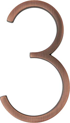 Distinctions 844688 Bronze Upgraded 12,7 cm schwimmende Hausnummer 3, 12,7 cm von HILLMAN Distinctions