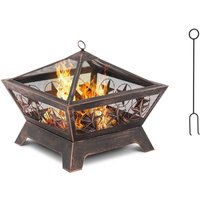 Feuerschale Feuerkorb Garten-Feuerkorb Garten-Feuerschale Feuerstelle Bronzebeschichtung von HILLVERT